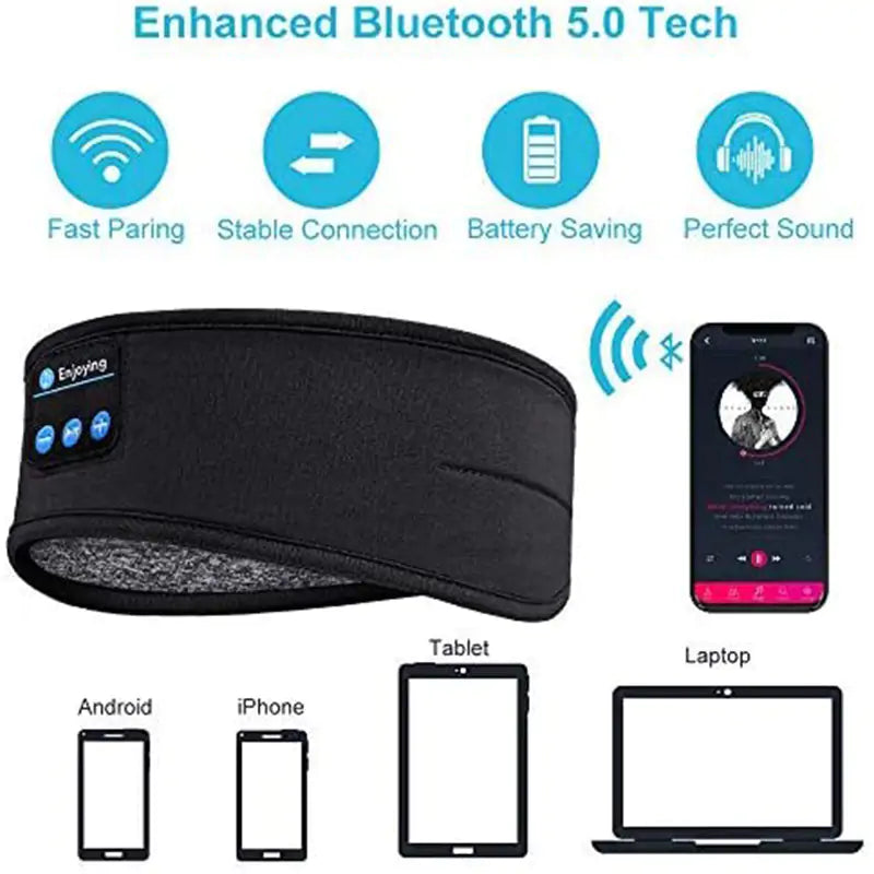 2-In-1 Bluetooth Running Headband and Sleep Mask Headphones